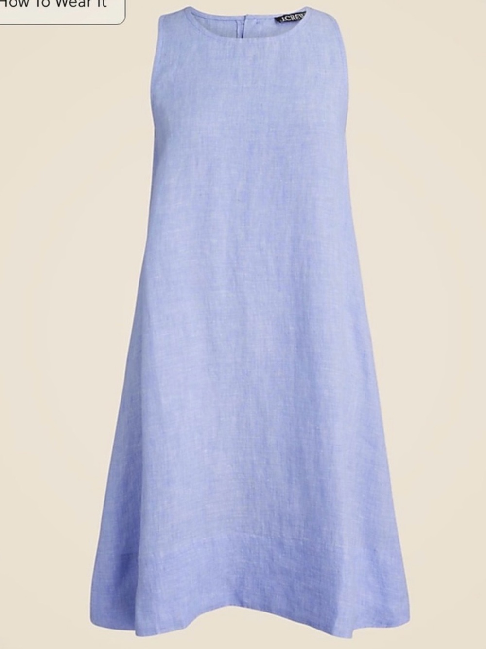 J. Crew Light Blue Linen Sleeveless Mini Dress